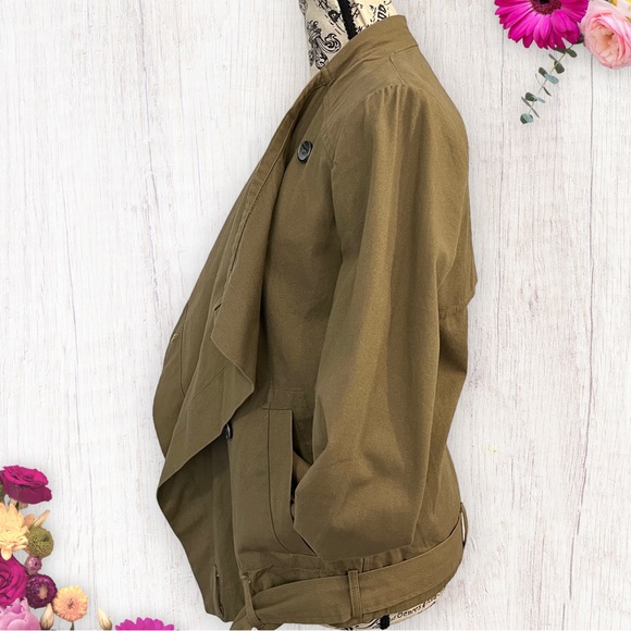 NWT J.O.A. Just One Answer Long Sleeve Military Green Utility Jacket Size Small - Picture 5 of 11